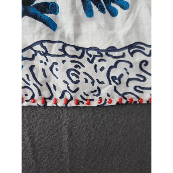 Soft Surroundings Beach Cover Up Sz PL Blouse Seychelles Tunic Top Fish Coastal - Picture 3 of 11